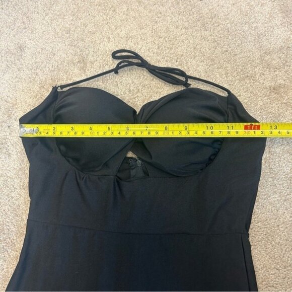 Windsor black sweetheart spaghetti strap cutout front twist mermaid dress Sz M - Picture 12 of 15